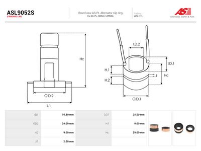 Släpring, generator AS-PL ASL9052S