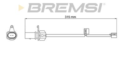 Сигнализатор, износ тормозных колодок BREMSI WI0946 для AUDI R8