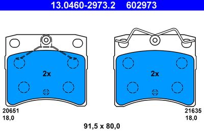 Brake Pad Set, disc brake 13.0460-2973.2
