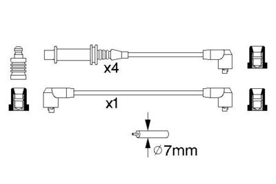 Комплект проводов зажигания BOSCH 0 986 356 825 для CITROËN BX