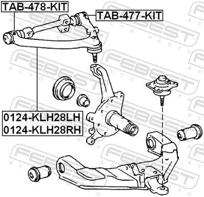 Control/Trailing Arm, wheel suspension 0124-KLH28RH