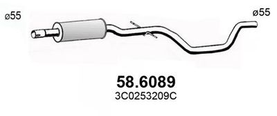 ASSO 58.6089 Глушитель выхлопных газов  для VW CC (Фольцваген Кк)