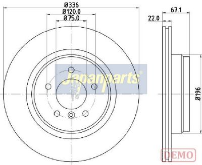 спирачен диск JAPANPARTS DP-0114C