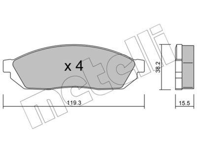 Комплект тормозных колодок, дисковый тормоз METELLI 22-0087-0 для TRIUMPH ACCLAIM