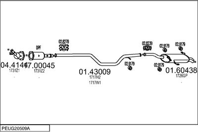 Układ wydechowy MTS PEUG20509A013167