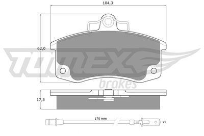 Комплект тормозных колодок, дисковый тормоз TOMEX Brakes TX 10-361 для LADA GRANTA