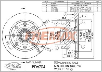 Тормозной диск FREMAX BD-6704-KT для DODGE RAM