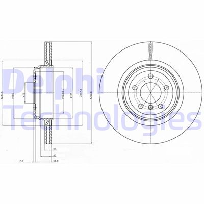 DELPHI BG9078 Тормозные диски для BMW 7 (F01, F02, F03, F04) ActiveHybrid 7 DELPHI BG9078 Тормозные диски для BMW 7 (F01, F02, F03, F04) ActiveHybrid 7