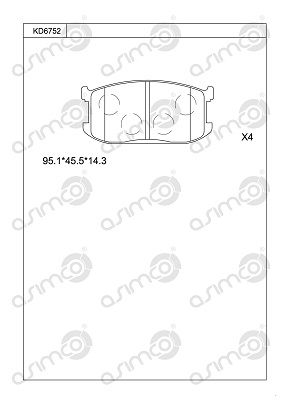 ASIMCO KD6752 Тормозные колодки и сигнализаторы  для MAZDA 323 II Hatchback (BD) 1.5