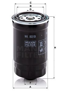 Топливный фильтр MANN-FILTER WK 8019 для KIA PRO