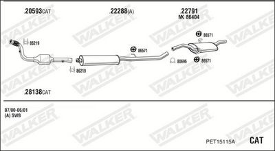Изпускателна система WALKER PET15115A