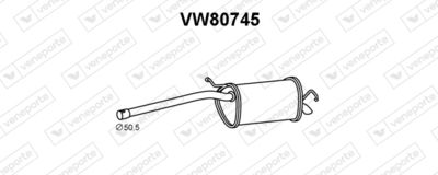 Глушитель выхлопных газов конечный VENEPORTE VW80745 для VW CADDY