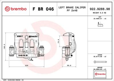 Zacisk hamulca BREMBO F BR 046