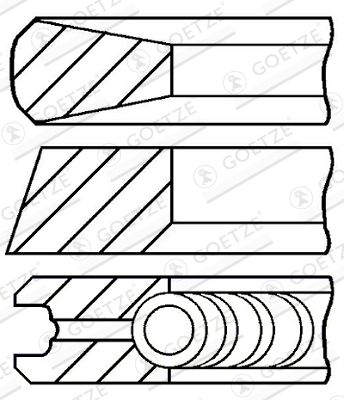 Комплект поршневых колец GOETZE ENGINE 08-436700-00 для JAGUAR XF