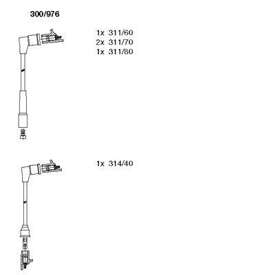 Комплект проводов зажигания BREMI 300/976 для MITSUBISHI LANCER