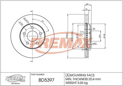 Тормозной диск FREMAX BD-5397 для CHRYSLER NEON