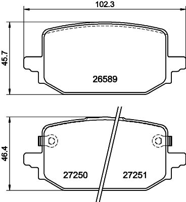 комплект спирачно феродо, дискови спирачки MINTEX MDB4554MX