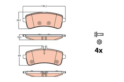 Комплект тормозных колодок, дисковый тормоз GDB2079