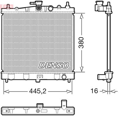DENSO DRM46067 Радиатор охлаждения двигателя  для NISSAN NOTE (Ниссан Ноте)