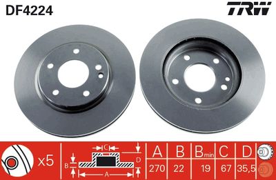 Bromsskiva TRW DF4224