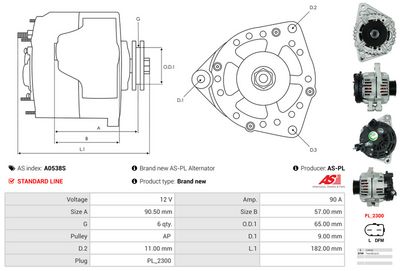 GENERATOR / ALTERNATOR AS-PL A0538S 4