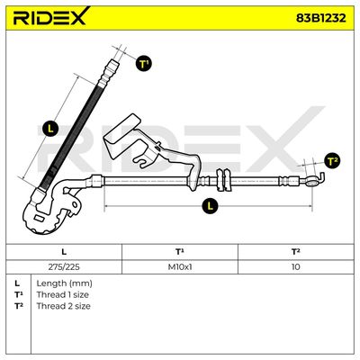 спирачен маркуч RIDEX 83B1232