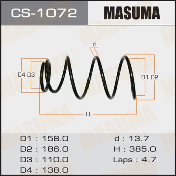 MASUMA CS-1072 Пружина подвески  для TOYOTA CAMRY (Тойота Камр)