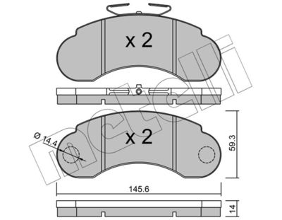 Комплект тормозных колодок, дисковый тормоз METELLI 22-0055-0 для MERCEDES-BENZ MB