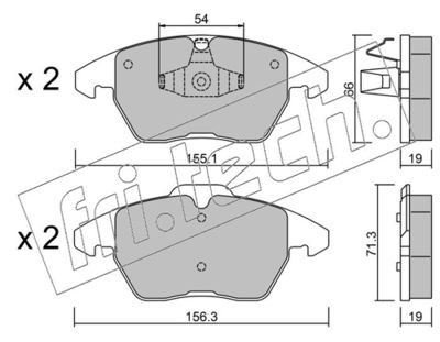 Sada brzdových destiček, kotoučová brzda fri.tech. 564.1