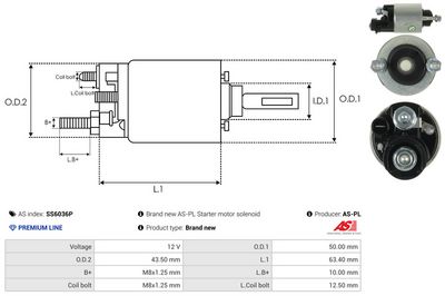 SOLENOID ELECTROMOTOR AS-PL SS6036P 3