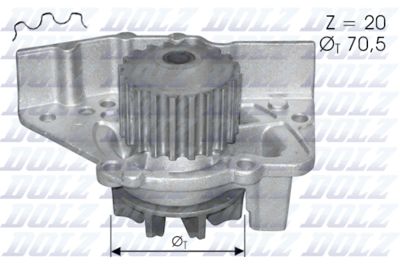 Водяной насос, охлаждение двигателя DOLZ C119 для CITROËN ZX