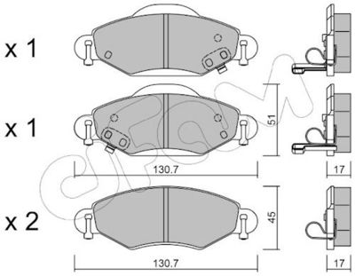 Bremsbelagsatz, Scheibenbremse