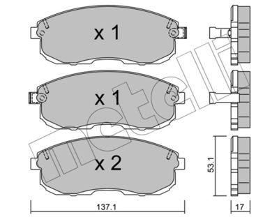 Комплект тормозных колодок, дисковый тормоз METELLI 22-0404-0 для NISSAN MAXIMA