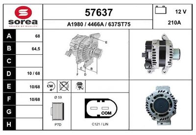 Генератор EAI 57637 для FORD RANGER