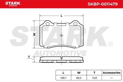 комплект спирачно феродо, дискови спирачки STARK SKBP-0011479