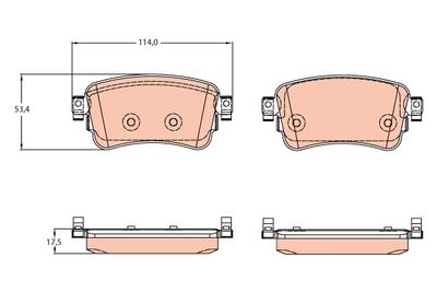 Комплект тормозных колодок, дисковый тормоз TRW GDB2166 для PEUGEOT TRAVELLER