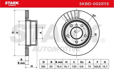 спирачен диск STARK SKBD-0023113