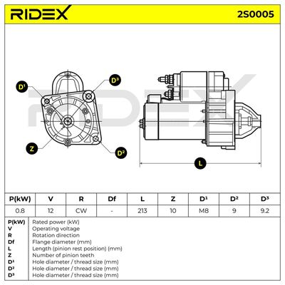 стартер RIDEX 2S0005