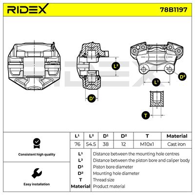 спирачен апарат RIDEX 78B1197