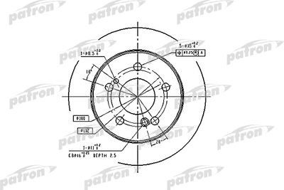 Тормозной диск PATRON PBD1583 для MERCEDES-BENZ 124
