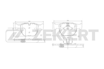 ZEKKERT BS-1192 Тормозные колодки и сигнализаторы  для LAND ROVER RANGE ROVER III (L322) 3.6 D 4x4