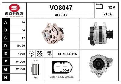 GENERATOR / ALTERNATOR SNRA VO8047