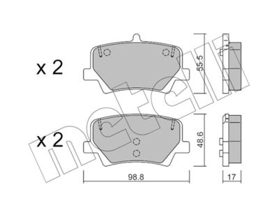 Комплект тормозных колодок, дисковый тормоз METELLI 22-1187-0 для VOLVO XC40