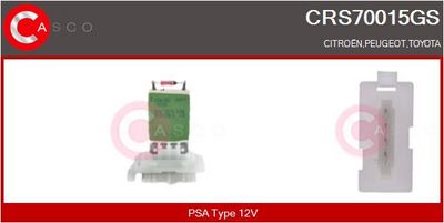 Odpor, vnitřní tlakový ventilátor CASCO CRS70015GS