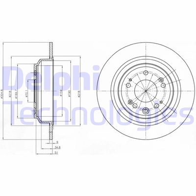 Bromsskiva DELPHI BG4196C