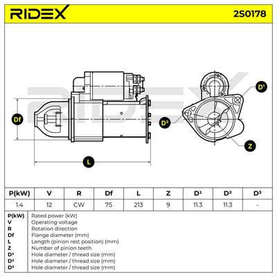 стартер RIDEX 2S0178