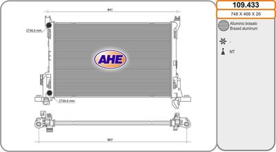 Радиатор, охлаждение двигателя AHE 109.433 для FIAT TALENTO