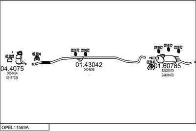 SISTEM DE ESAPAMENT MTS OPEL11589A019595