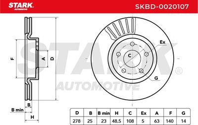 спирачен диск STARK SKBD-0020107