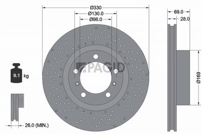 спирачен диск PAGID 55796NHC